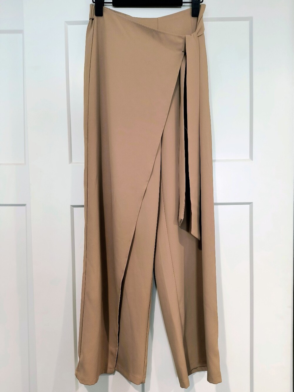 HALARA Beige/Taupe Flare Wrap Pants - Picture 6 of 10